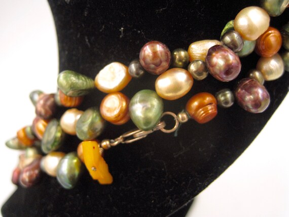 Autumnal Color Pearls, Long Continuous Strand, Ex… - image 5