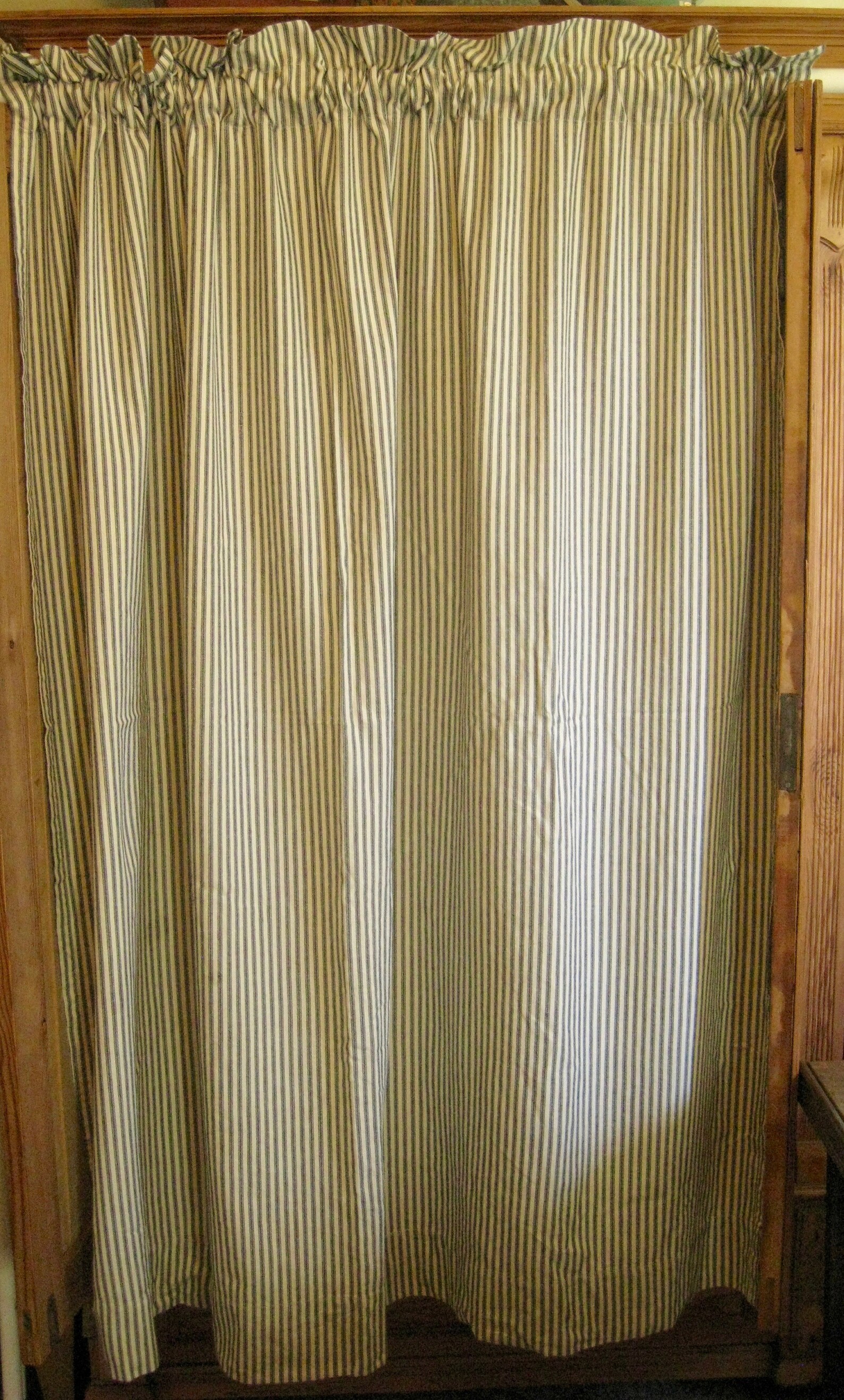Pillow Ticking Fabric Curtain 100 Cotton Ready to hang Etsy