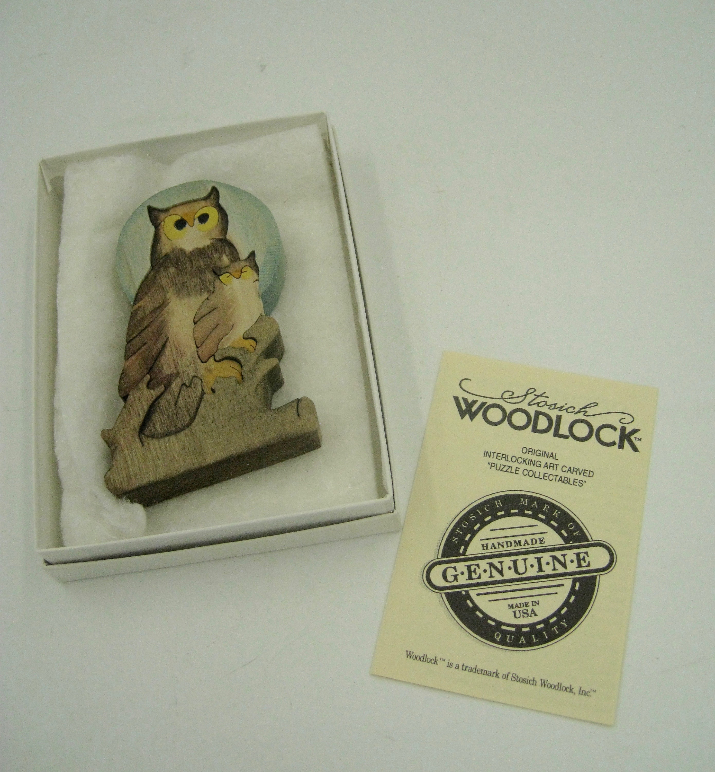 Stosich Woodlock Owls Jigsaw Puzzle, Handmade and stained, perfect condition