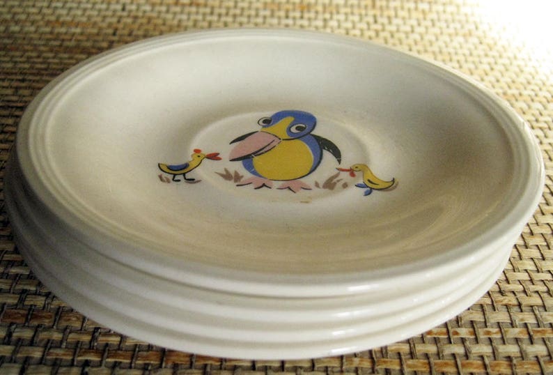 Child's Tea Set, Edwin M. Knowles Circus Pattern, 14 pieces, incomplete, as is image 3