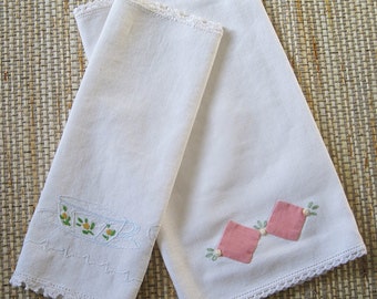 Embroidered Dresser Linens, set of 2