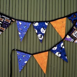 Halloween Themed Fabric Banner, Double-sided H-A-1