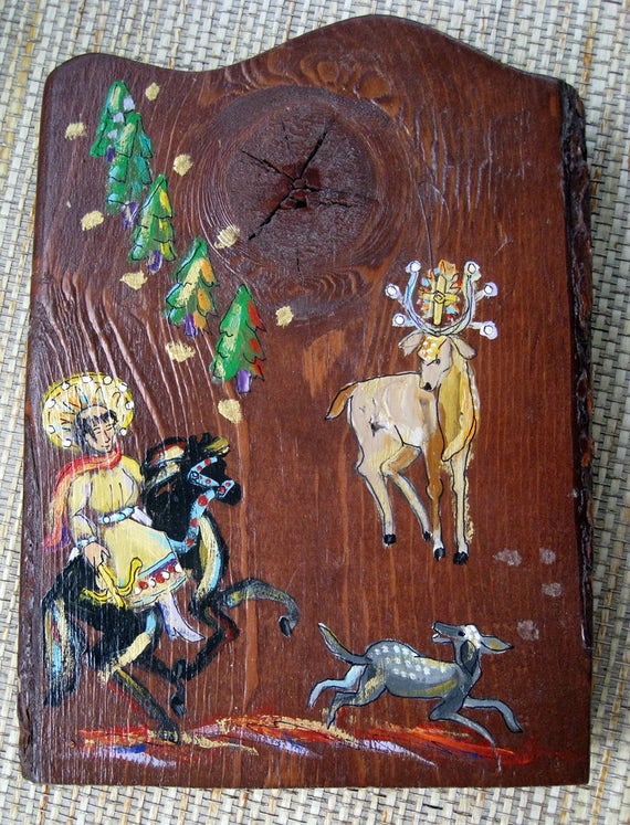 Wooden Christmas Plaque Hand Painted By Shirley Cooper Taos Etsy