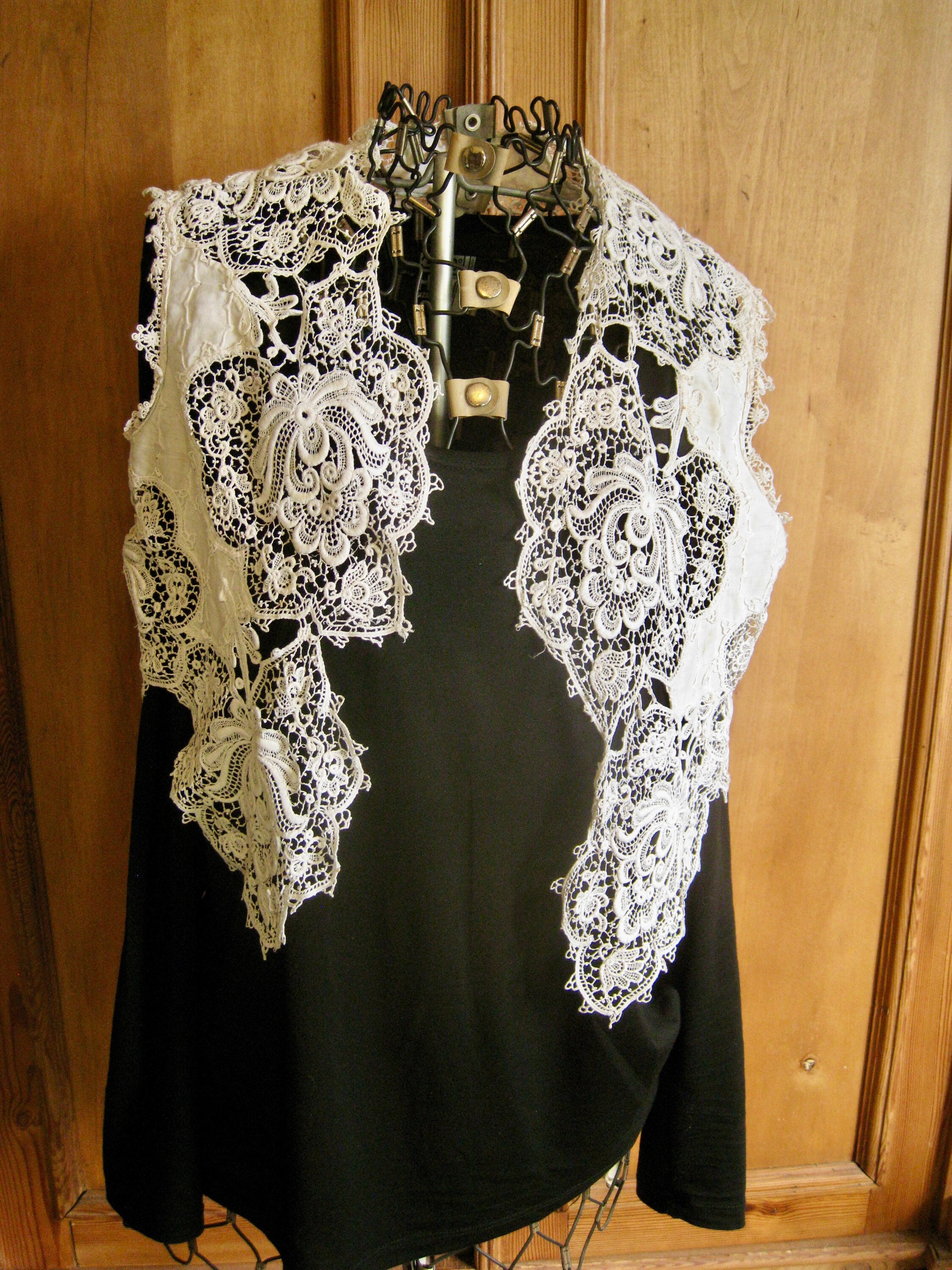 Vintage Lace Vest, Old and Needs some TLC, Child's size, Petite? AS IS condition