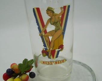 Vintage WWII V for Victory Pin up Girls Glasses, Only One