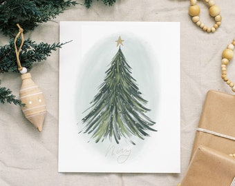 Christmas decor Merry Tree art print 8x10 | holiday art - for the home - holiday decoration - home decor - simple art for mantle