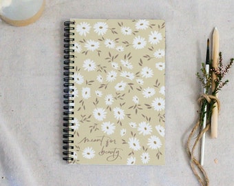 Spiral Bound Notebook | Daisy Field | christian bible journals, scripture verse, back to school teacher gifts, blank journal, sketchbook