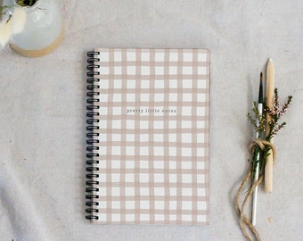 Spiral Bound Notebook | cute gingham pattern, journals, back to school teacher gifts, blank journal, coley kuyper art