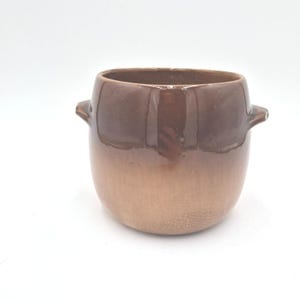 Vintage McCoy Pottery Bohnentopf, braun zweifarbig glasiert, mit zwei Griffen