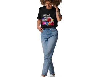 Snake and Flowers Unisex Organic Cotton T-shirt