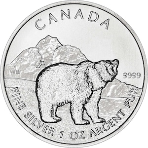 2011 Canada 1oz .9999 Silver BU *GRIZZLY BEAR* Wildlife Series Coin