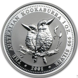 2001 Australia Kookaburra .999 1 oz silver coin