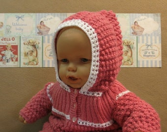 Hooded Baby Jumper, Knitted Baby Sweater, Hooded Jacket