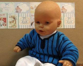 Blue Baby / Toddler Striped Jumper, Knitted Children's Sweater