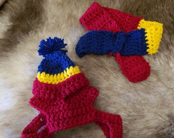 Footy Hat & Scarf Set for Dogs or Cats