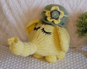 Hand Knitted Toy Elephant, Soft Stuffed Toy Animal, Baby Shower Nursery Gift