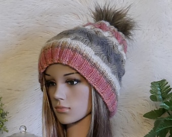 Cable Chunky Beanie, Unisex Winter Cable Hat