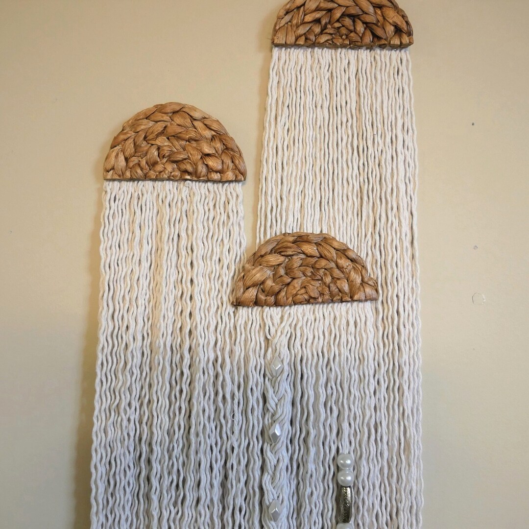 Set of 3 Small Beaded Wall Decor Etsy