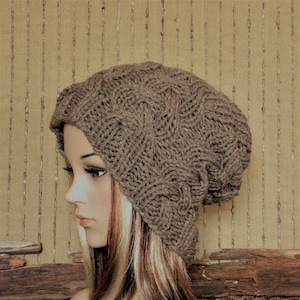 Kabel Slouchy Beanie Hut, Unisex Chunky Kabelmütze