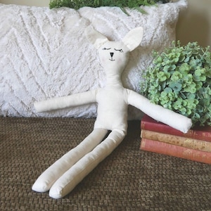 Stoffen kattenlappenpop, handgemaakte pop 22&quot; hoog