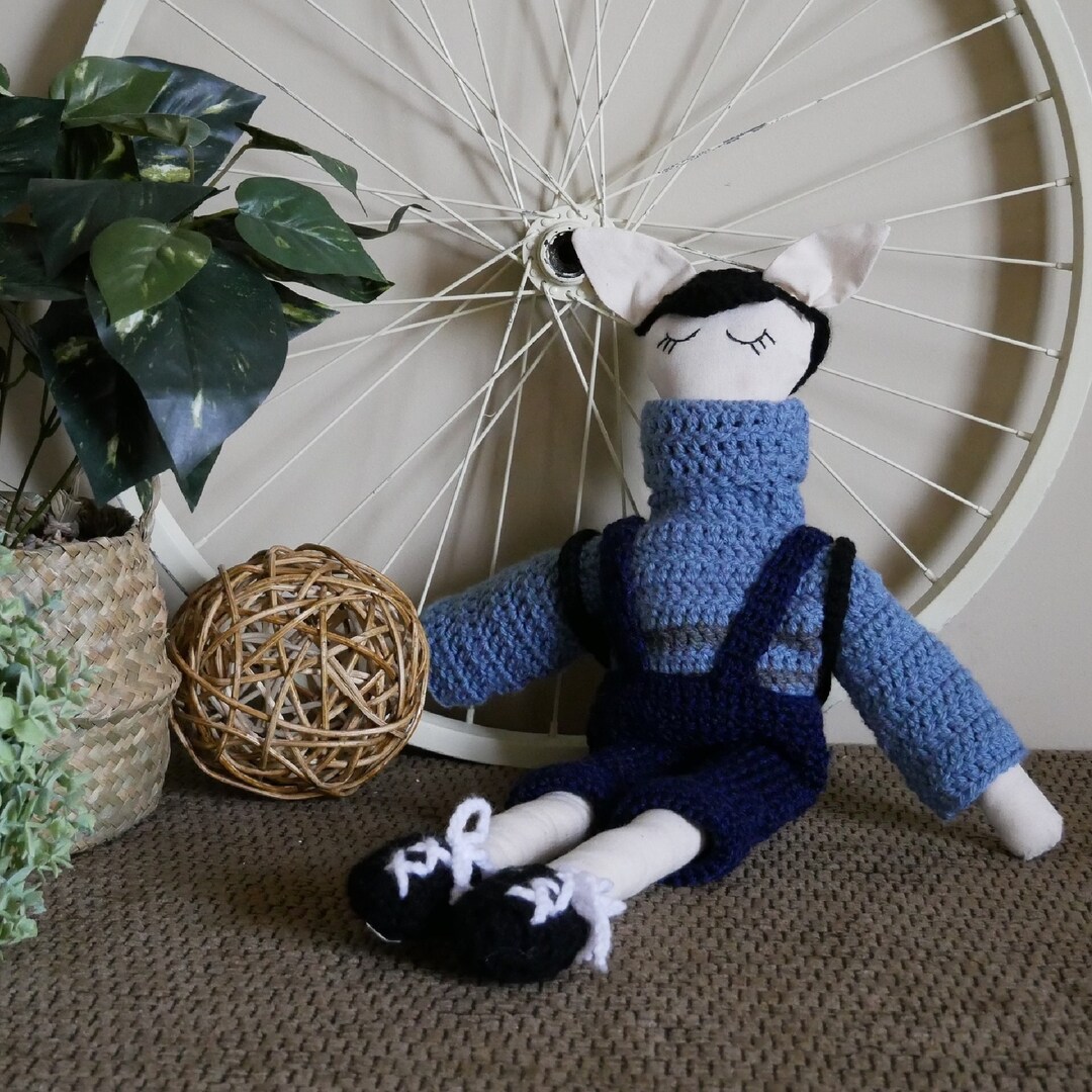 Handmade 22 Tall Rag Doll, Fabric Collectable Rabbit Cat Mouse Toy - Etsy