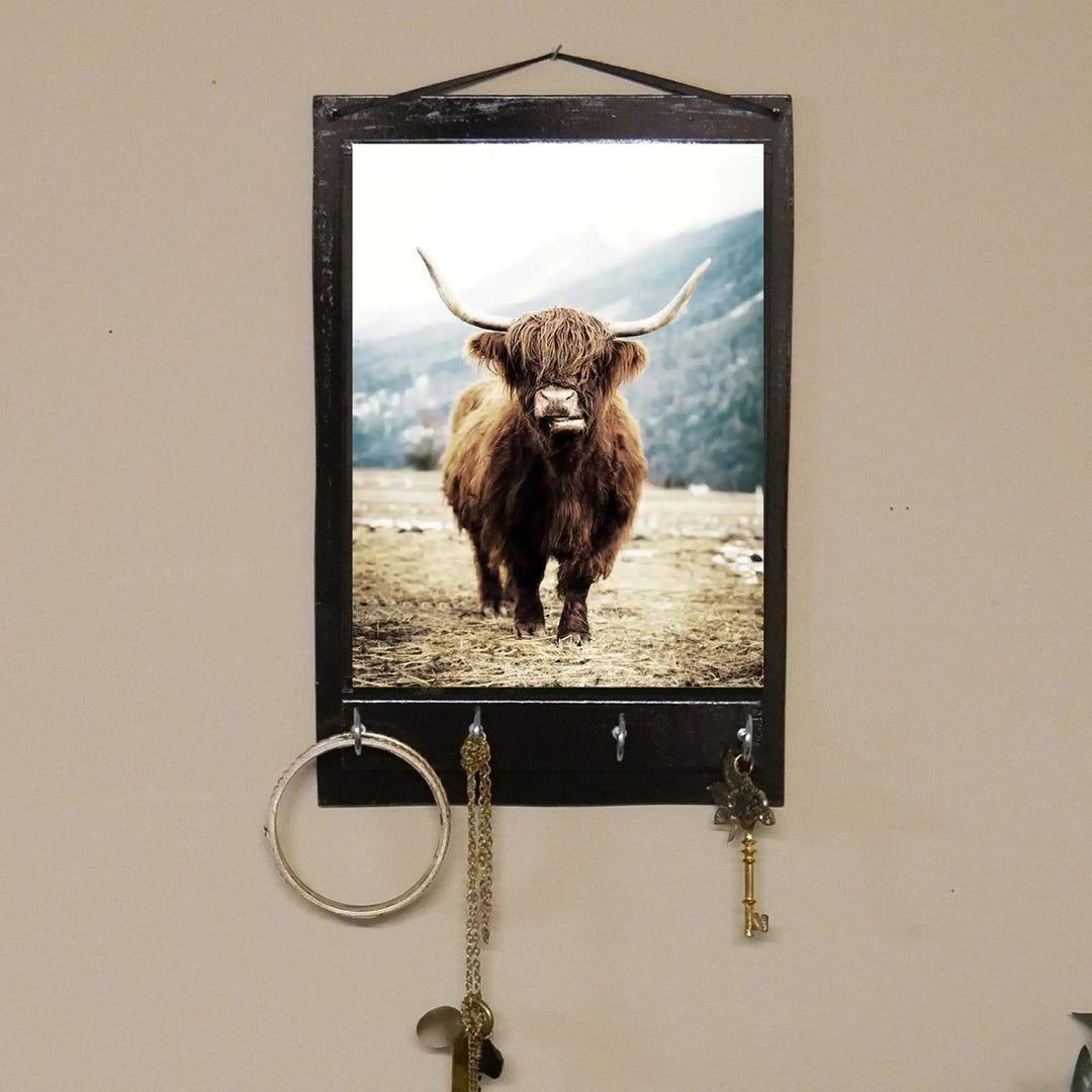 Highland Cow Key Holder, Key Holder, Housewarming Gift - Etsy