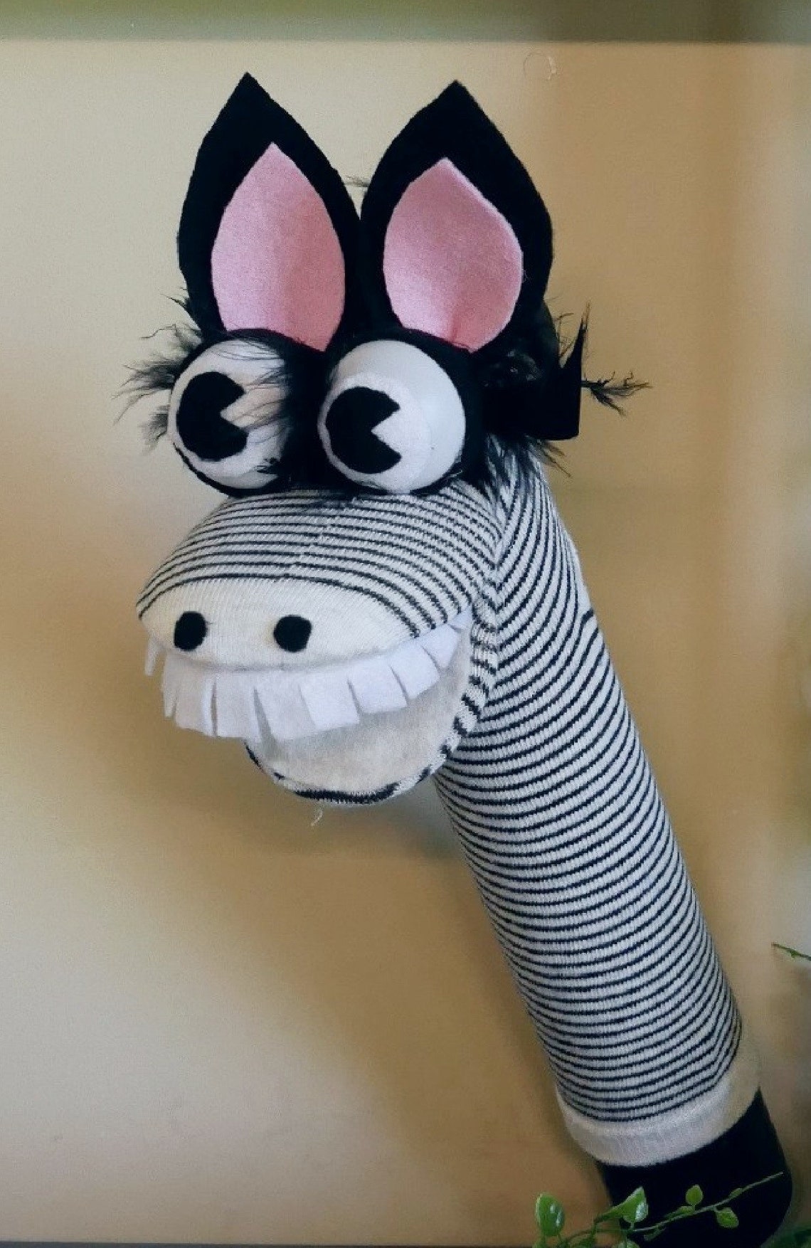 Zebra Hand Puppet Movable Mouth Muppet Preschool Toy Etsy