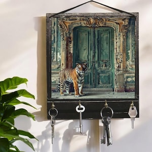 Tiger Print, Key Rack Holder or Jewellery Organiser