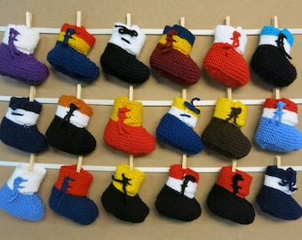 Football Baby Booties, Knitted Hi Top Wool Baby Slippers, Baby Shower Gift