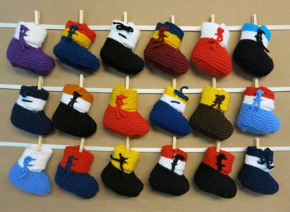Football Baby Booties Knitted Hi Top Wool Baby Slippers Baby