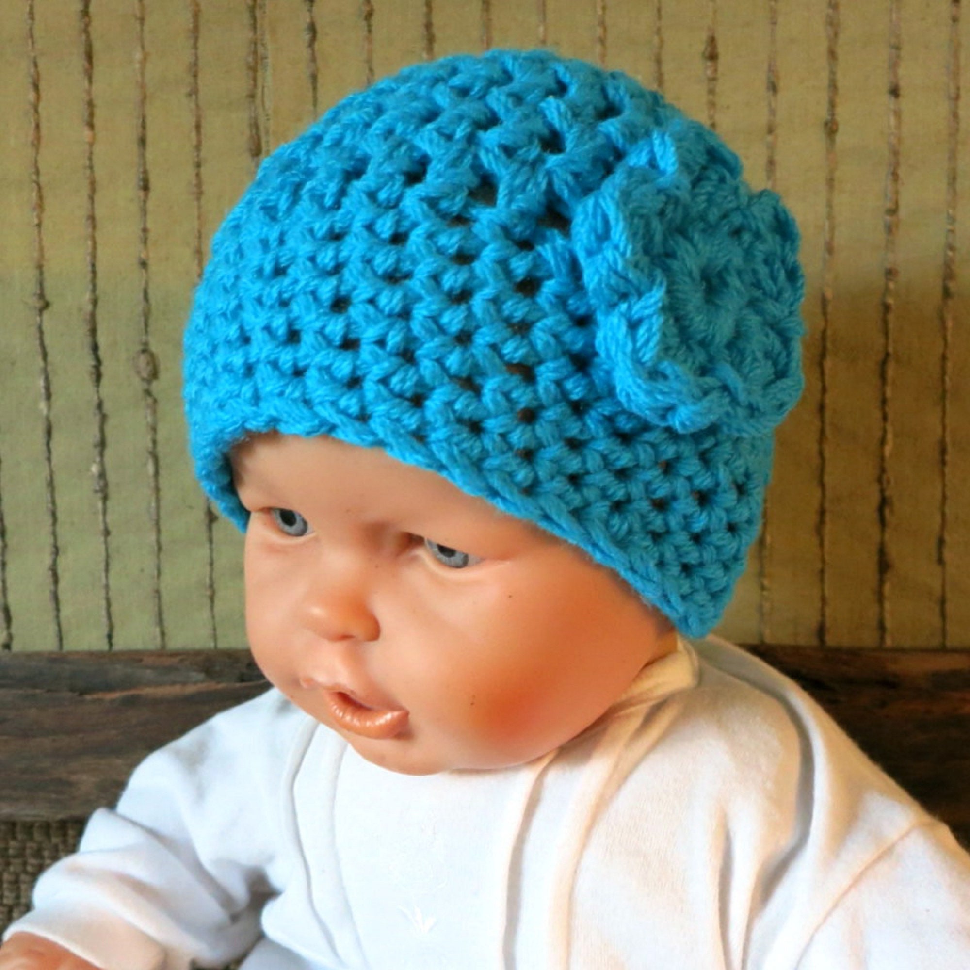 Crochet Baby Skull Cap Beanie Handmade 