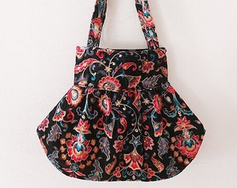 Sac en velours floral, sac romantique, sacs à main pour femmes, sac de soirée en velours, sac fait main, sac à main de fête, sac à main bohème, sac à fleurs bohème,