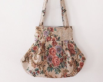 Brocade purse, Tapestry bag, bohemian purse, Floral Tapestry, Romantic Evening bag, Bohemian flowers Bag, Women Handbags