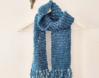 Knit Scarf, Handmade scarf, Accessory for Women, Gift For Her, Christmas gift , Light blue scarf, Knitted Scarf, Warm thickened scarf