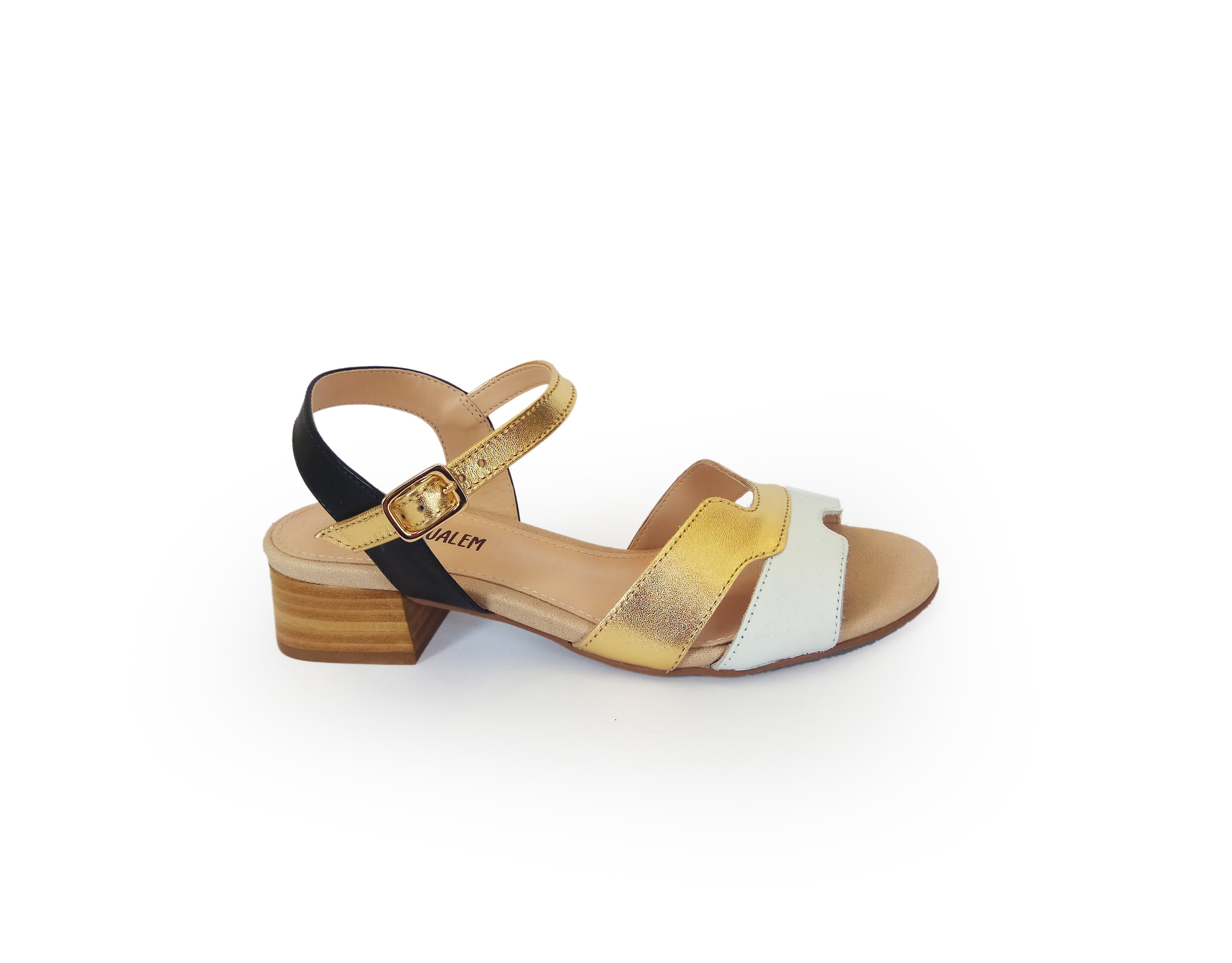 multicolor sandals low heel