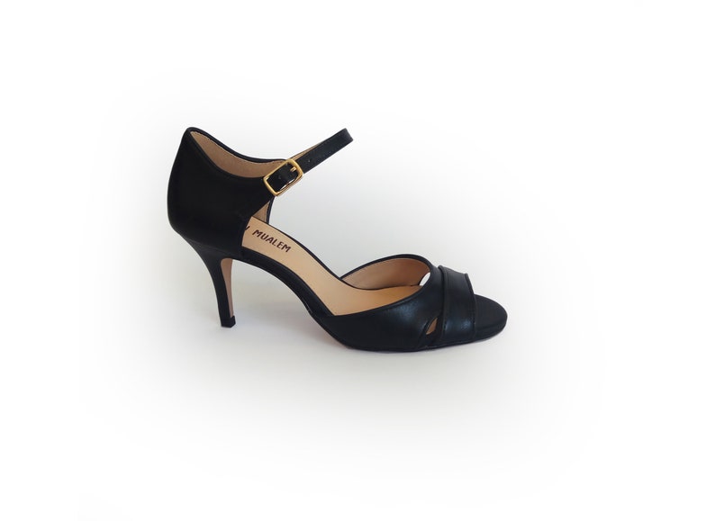 Black strap sandals Dress sandal Heel sandals Wedding sandals Leather sandals Black shoes Summer sandals Black high heel sandals