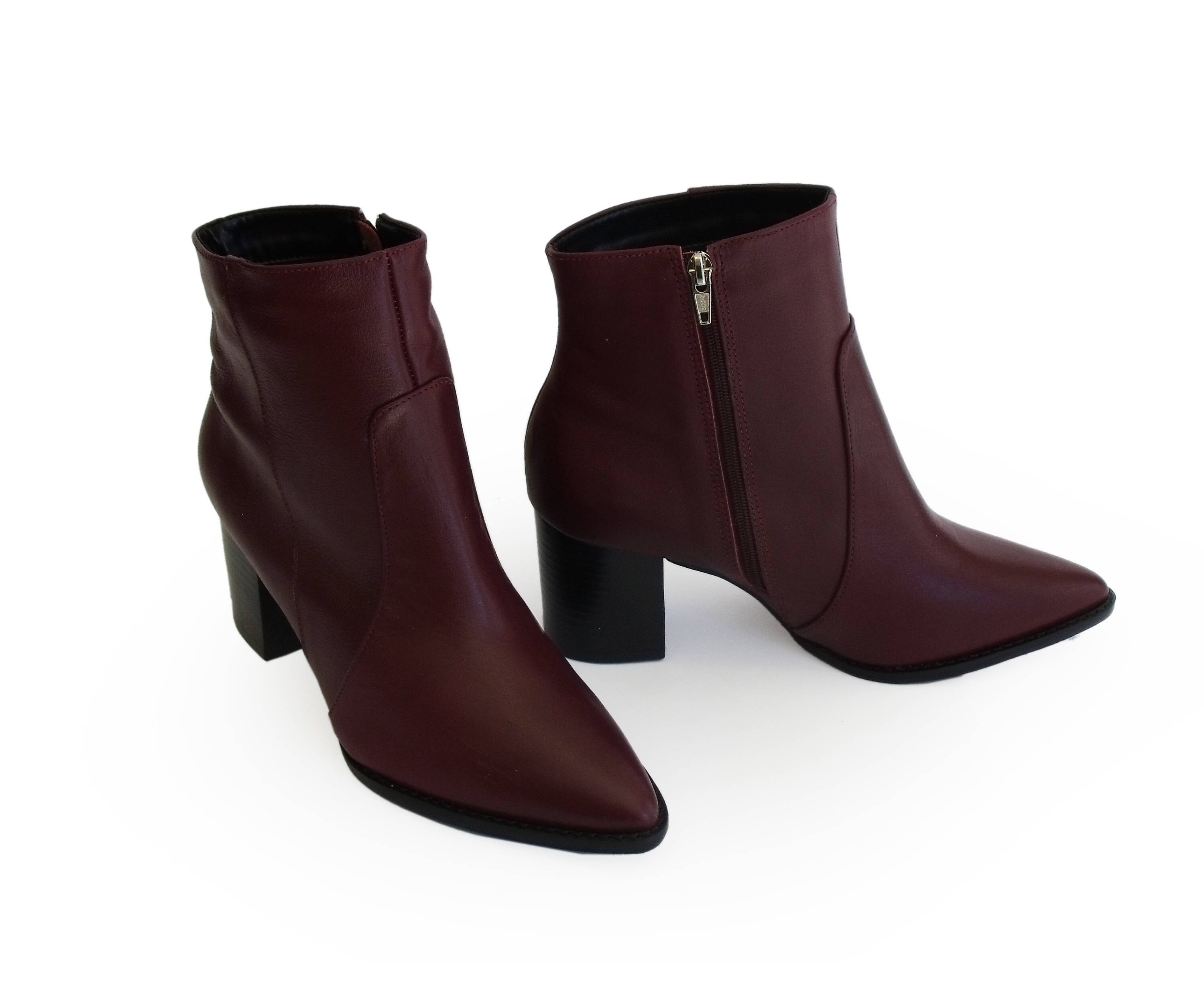 Maroon Boots Maroon booties LEATHER ankle Boots Womens | Etsy