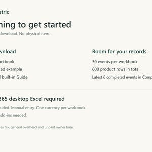 Download includes blank and example Excel workbooks and Start Here. Microsoft 365 desktop Excel is required.