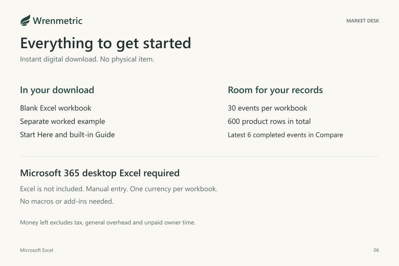 Download includes blank and example Excel workbooks and Start Here. Microsoft 365 desktop Excel is required.