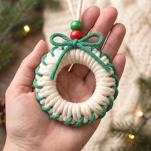 Macrame Christmas Wreath Pattern PDF for Beginners