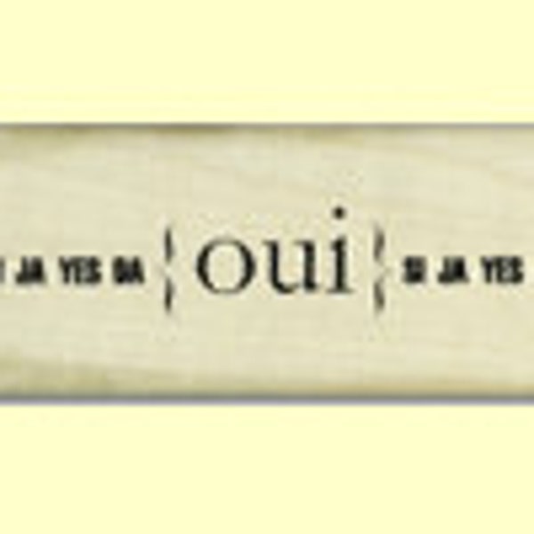 Multilingual "Yes" Stamp- Oui, Yes, Ya, Si, Da Wedding Invitation Stamp