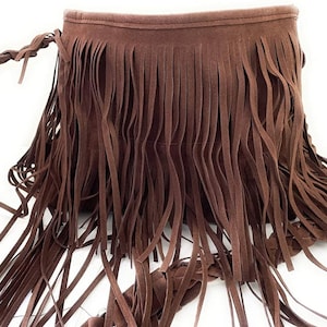 Brązowa torebka z frędzlami, torebka typu crossbody w stylu Southwestern, torebka z frędzlami ze zamszu, ręcznie robiona torebka typu crossbody w stylu boho