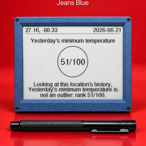 Weather100 Standard E-Ink Display, Fridge, Desk or Wall Mounted, Weather Gift