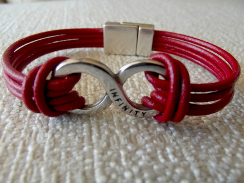 silver bracelets K1811 Mens bracelets leather bracelet infinity bracelet infinity bracelet leather infinity leather bracelet