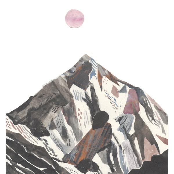 K2 mountain art illustration, A3 Print (11.69 in x 16.54 in )