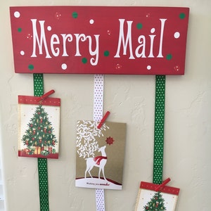 Letrero de correo de Navidad/Letrero para tarjeta de Navidad/Portarrollos de tarjeta de Navidad/Letrero personalizado/Decoración navideña/Portarrollos de tarjeta de Navidad/Letrero de madera de Navidad