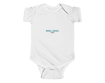 Reel Cool Dad Baby Bodysuit, Funny Fishing Newborn Outfit, Baby Shower Gift, Fisherman Dad Gift, Coming Home Outfit