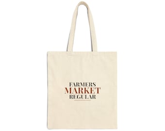 Farmers Market Regular Tote Bag, Retro Western Canvas Tote, Reusable Grocery Bag, Gift for Her, Cotton Shopping Bag