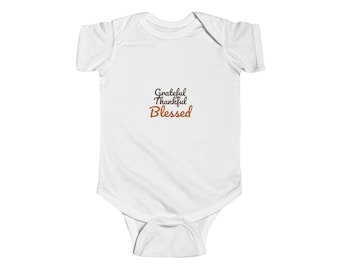 Grateful Thankful Blessed Baby Bodysuit, Retro Fall Newborn Outfit, Christian Baby Shower Gift, Coming Home Outfit, Infant One Piece