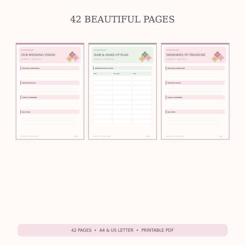 Wedding Planner Printable PDF | Wedding Budget, Guest List, Seating ...